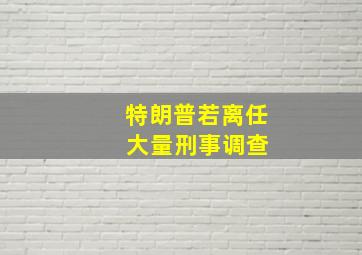 特朗普若离任 大量刑事调查